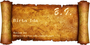 Birta Ida névjegykártya