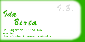 ida birta business card